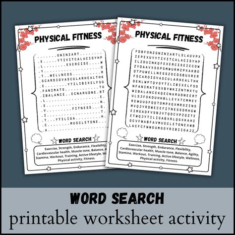 Exercise Word Search Printable 的图像结果