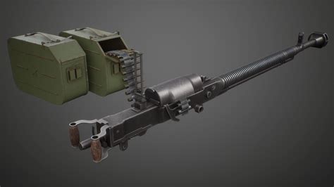 DShK Machine Gun highpoly 3D model | CGTrader