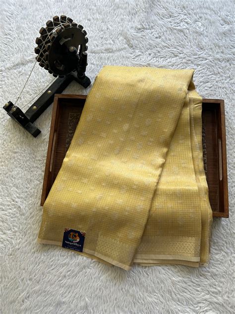 Tissue Kota Saree Light Honey Yellow Color Elegantly Paired with a ...