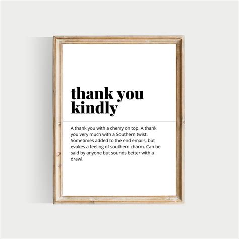 Thank You Kindly Thank You Kindly Definition PRINTABLE - Etsy