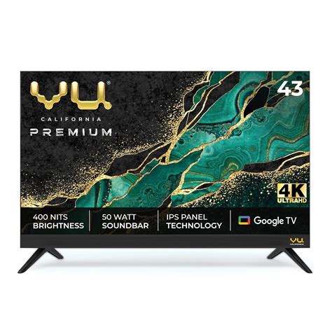 Vu 108 cm (43 inches) Premium Series 4K Ultra HD Smart LED Google TV ...