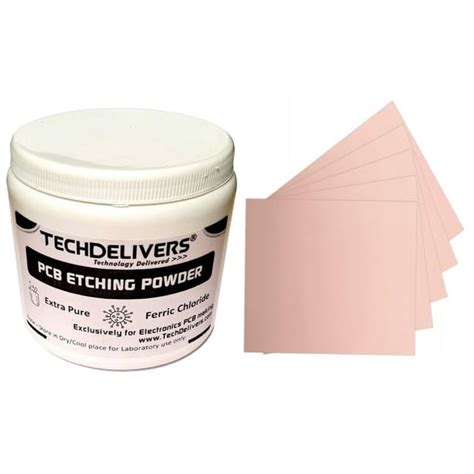 TECHDELIVERS® 5Pcs Copper Clad Board 10x10cms | Ferric Chloride (FeCL3 ...