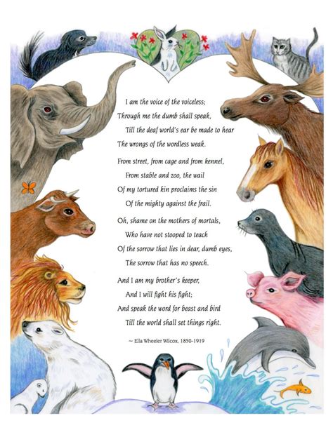 Poem for Animals illustrated Voice of the Voiceless, 8 x 10 print ...