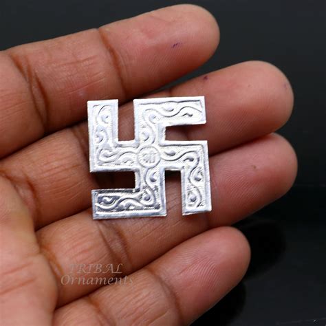 1" inches 925 sterling silver handmade swastika amazing divine holy sw ...