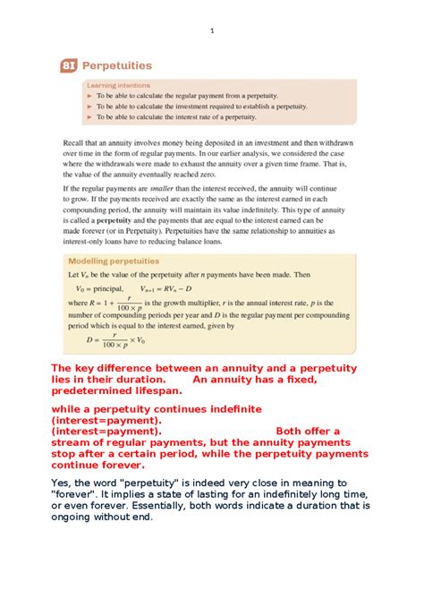 Perpetuities vs Annuities: Key Differences Explained - Studocu