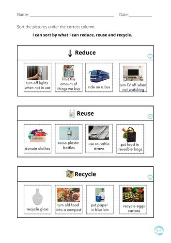 Image result for Recycle Worksheet