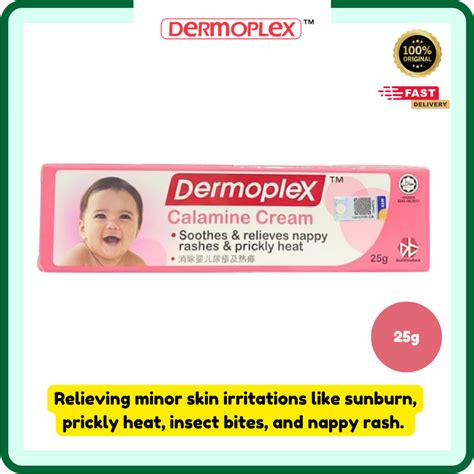 Dermoplex Calamine Cream | 25g | EXP: 01/29 | Nappy rashes | Soothes rashes | Insect bites ...