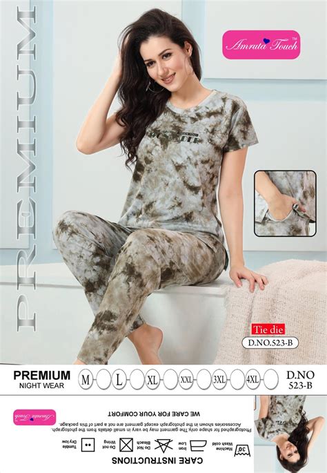 523 Amruta Kavyansika Tie Dye Pyjama Night Suits Wholesale – Kavya ...