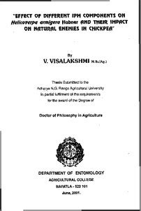 Effect of different IPM components on Helicoverpa armigera (Hubner) and ...