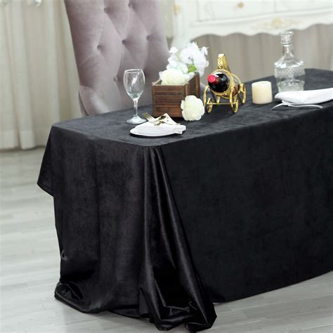 Buy 90" x 132" | Black | Premium Velvet Rectangle Tablecloth - Pack of ...