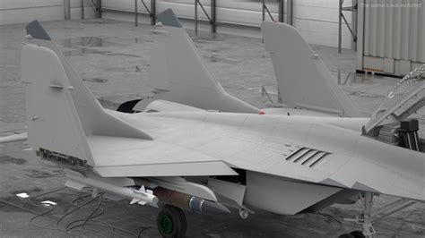 MiG 29 Fighter Aircraft with X-31PM Supersonic Missile Rigged 3D Model ...