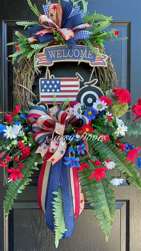 Farmhouse Patriotic Wreaths, USA Wreath, Fourth Of July Wreath, Sassy ...
