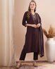 Buy Burgundy Kurta Suit Sets for Women by Fashor Online | Ajio.com