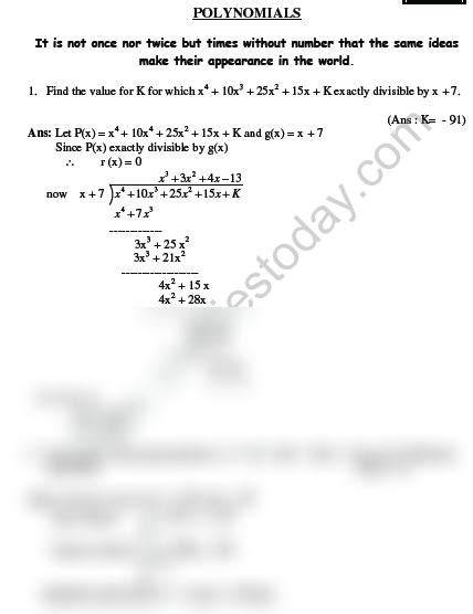 Image result for Maths Chapter Polynomial Class 10