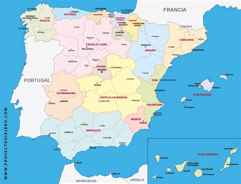Las 50 Provincias De España: Listado y Mapa