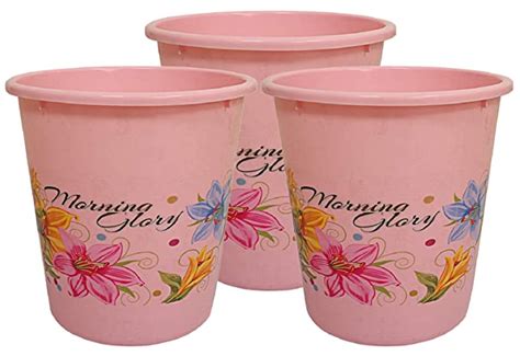 Kuber Industries Plastic Exclusive 3 Pcs Virgin Floral Dustbin/Garbage ...