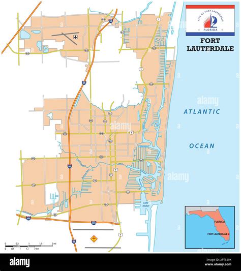 simple street map of the city of Fort Lauderdale, Florida, United ...