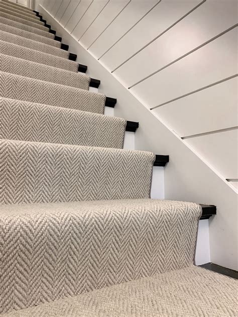 Neutral Herringbone Stair Runner | Timeless Wool Carpet