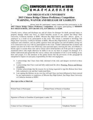 Fillable Online confucius sdsu Waiver form - Confucius Institute - San ...