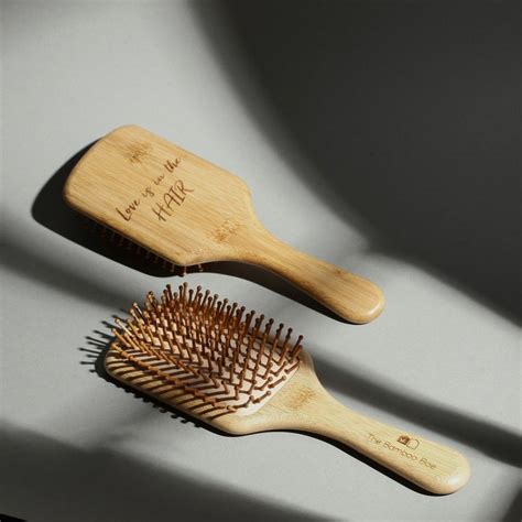 Bamboo Paddle Hair Brush | Bamboo Bristles Detangling Comb | With ...