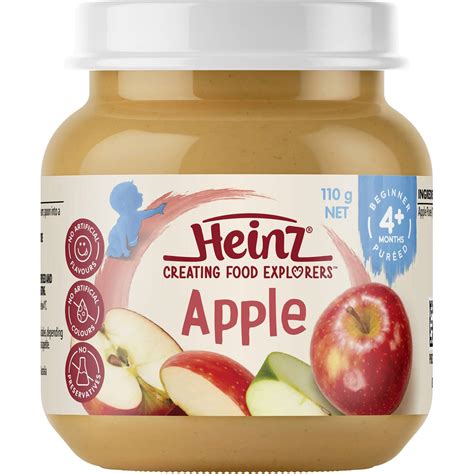 Heinz Baby Food Apple Puree 4+ Months 110g | Woolworths