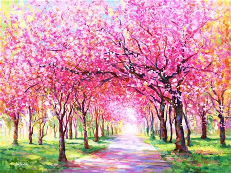 Cherry Blossom Tree Paintings By Famous Artist