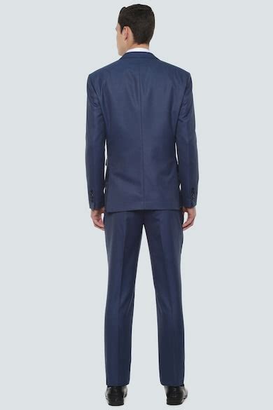 Buy Men Navy Slim Fit Textured Party Three Piece Suit Online - 675683 ...