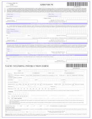 Canara HSBC Life Insurance Addendum Form - Blank Fillable Template ...