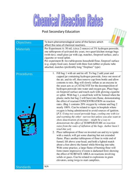 Image result for Chemical Reaction Lesson Plan
