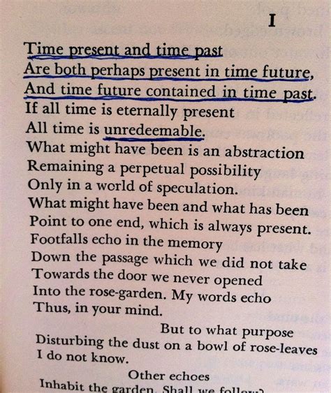 T.S. Eliot - From Burnt Norton ~ Four Quartets | Book page with ...