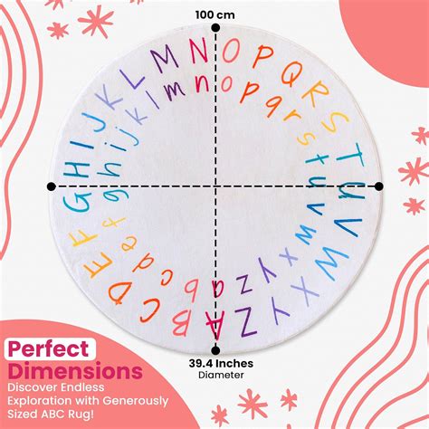 Beloved little three ABC Rug for Kids Room - 40 inch Round Alphabet Rug ...