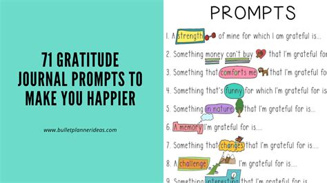 71 Gratitude Journal Prompts To Make You Happier - Bullet Planner Ideas