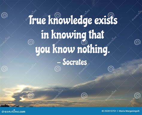 Inspirational Motivational Quote - True Knowledge Exists In Knowing ...