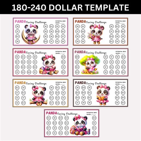 Buy Mini Panda Savings Challenge Printable, Panda Saving Challenges ...