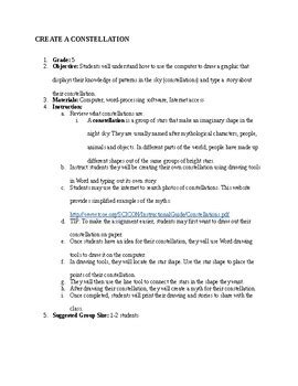 Constellation Lesson Plan 的图像结果