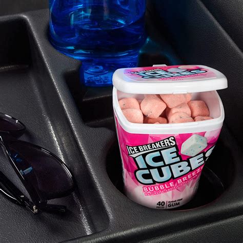 ICE BREAKERS ICE CUBES BUBBLE BREEZE Sugar Free Chewing Gum, Made with ...
