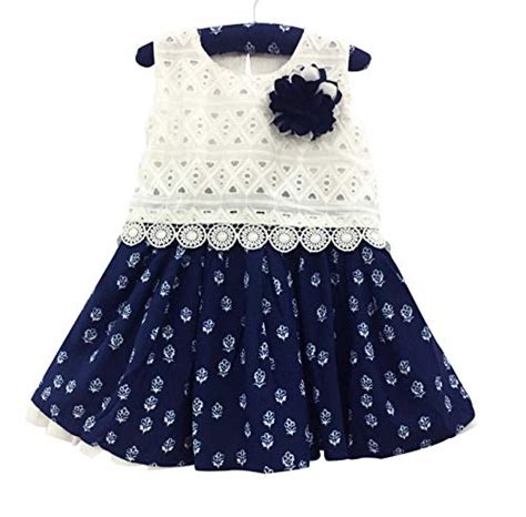 Pristine Grace Girl's Floral Print Frock with Cutwork Embroidery Design ...