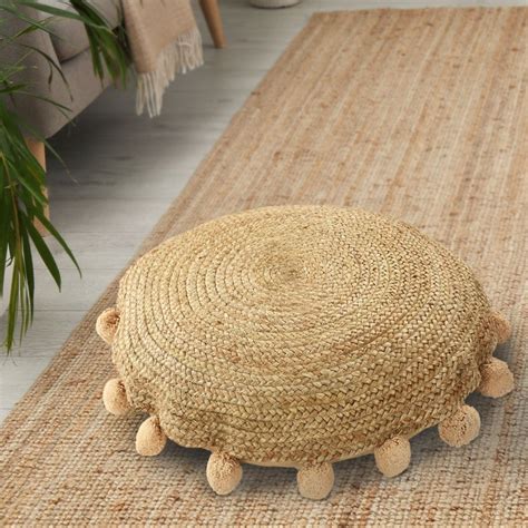 Braided Round Jute Floor Cushion – Sashaaworld
