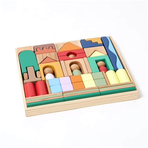 Wooden Building Beginners Block Set – Wood-O-Kidz