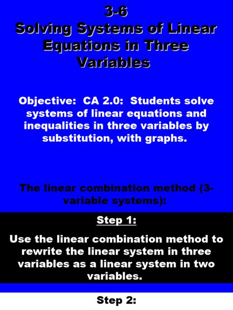 Image result for Solving System of Linear Equations in Three Variables
