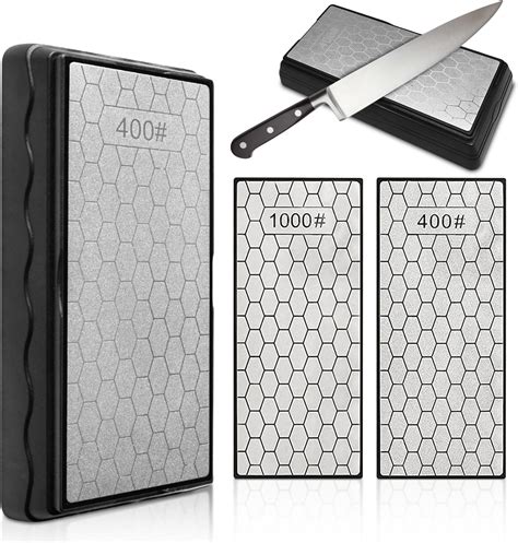 Amazon.com: Premium-Grade Diamond Sharpening Stone Set - Double Sided ...