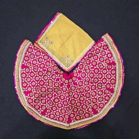 Buy Hand Embroidery Radha Krishna Red Poshak – 64kala