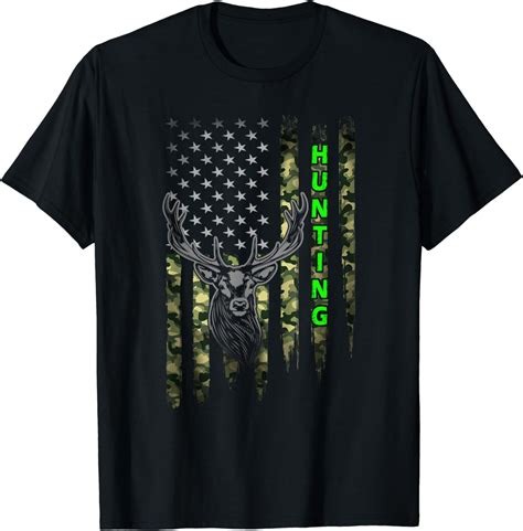 Patriotic Whitetail Buck Deer Hunting American Camouflage T-Shirt - Walmart.com