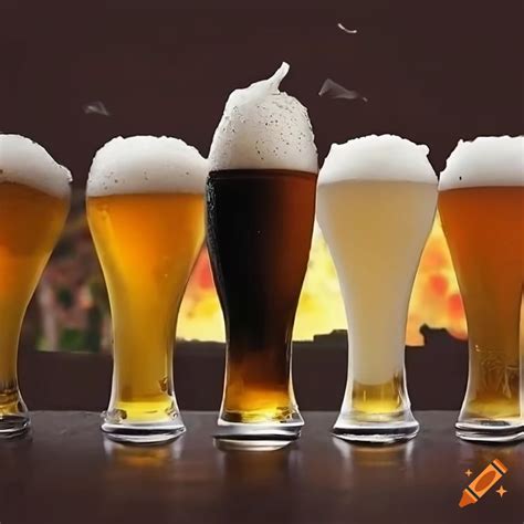 Nine pints of beer on Craiyon