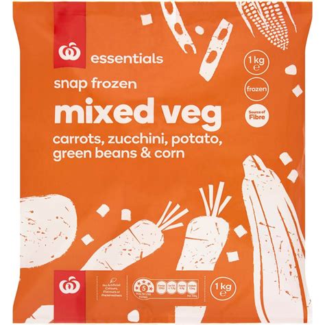 Calories in Essentials Frozen Mixed Vegetables calcount