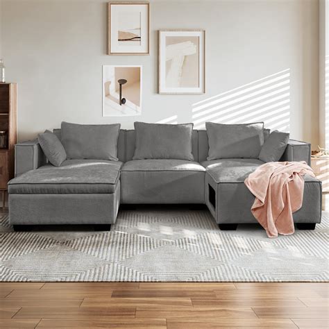 EMONIA 108.7" Modular Sectional Cloud Sofa Set, Extra Large U Shaped ...