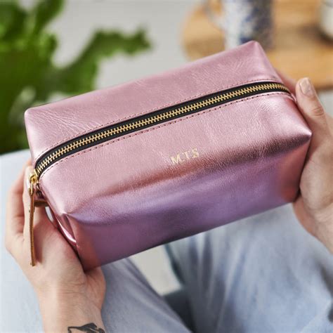 Personalised Leather Wash Bag For Women By Vida Vida
