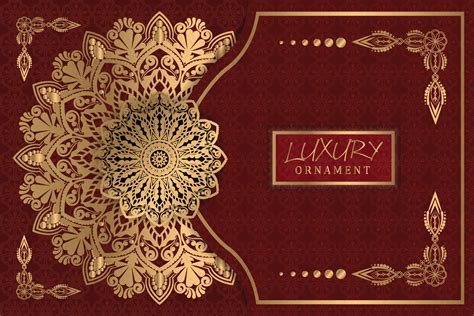 Luxury golden geometric mandala ornament shape background. vector ...