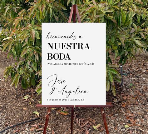 Spanish Wedding Welcome Sign Personalized Modern Wedding - Etsy