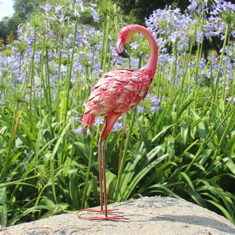 Houssy Metal Flamingo Garden Statues and Sculptures, Outdoor Decor ...